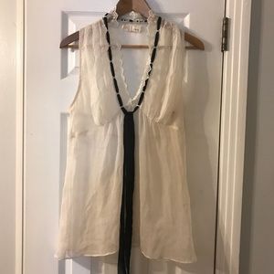 Sheer tie neck blouse by A’reve